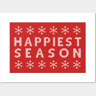 Happiest Season Ugly Sweater (White Text) Posters and Art